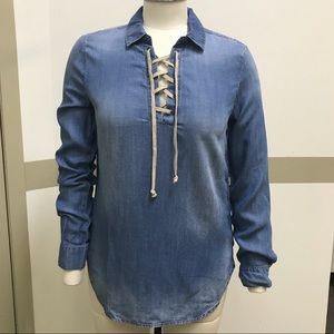 Anthropologie Cloth & Stone chambray top